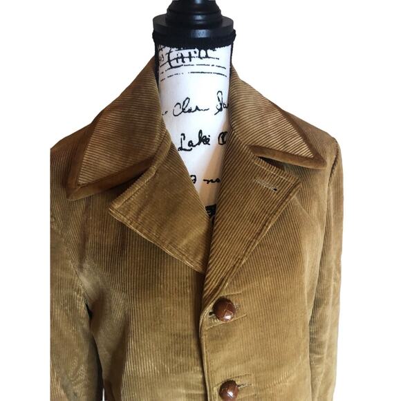 Vintage Lakeland Button Front Tan Corduroy Fully Lined Men Jacket Coat USA Sz 40 - Picture 3 of 9